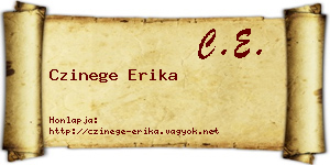 Czinege Erika névjegykártya